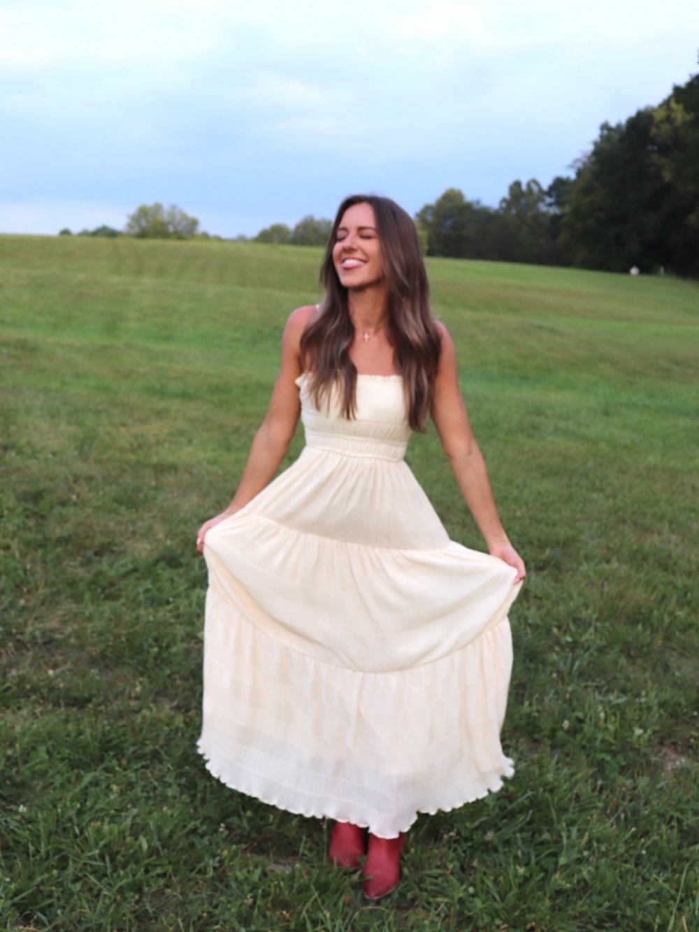 Women's Cream Maxi Sundress